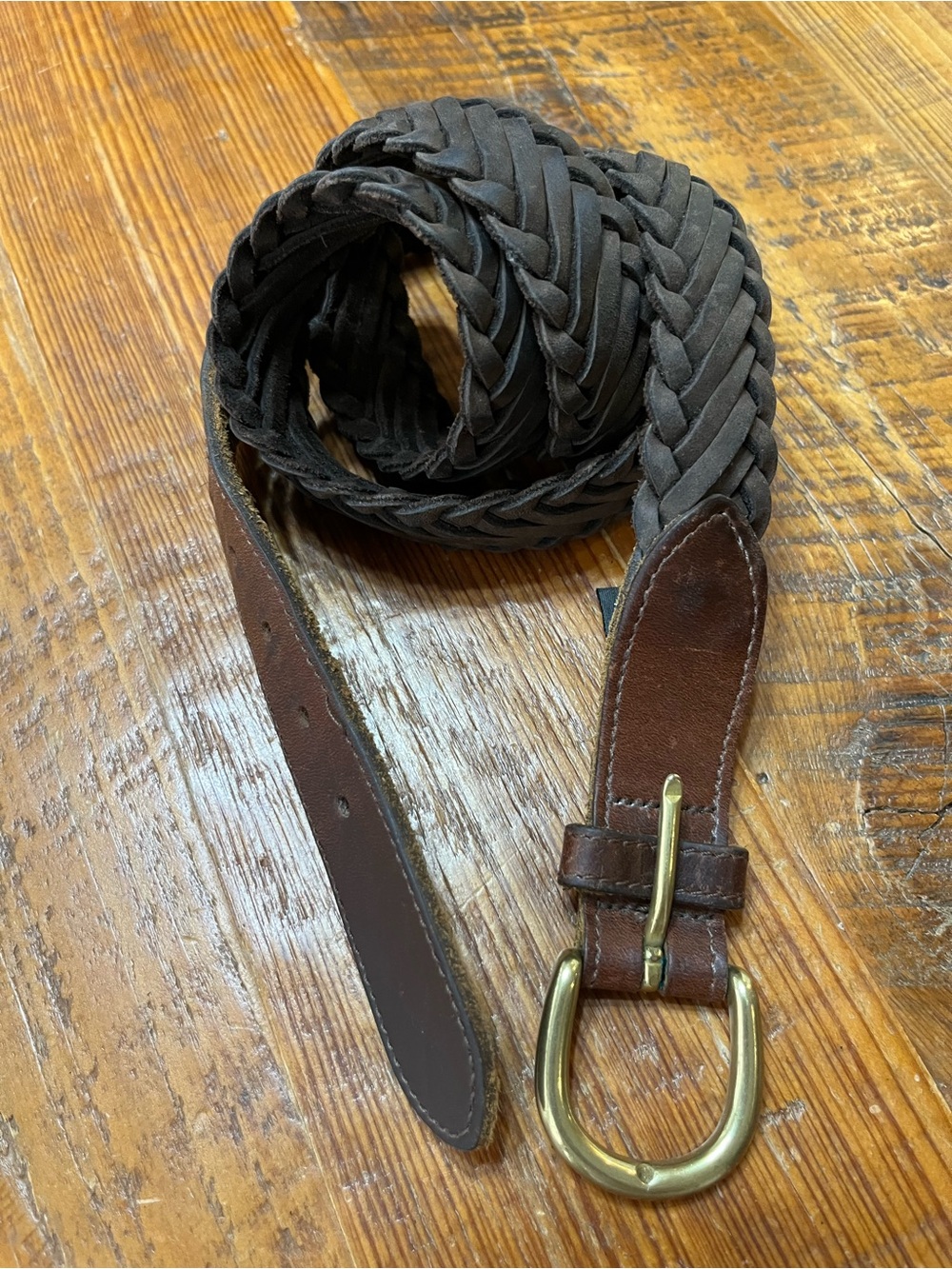 Brighton Braided Brown Leather Belt